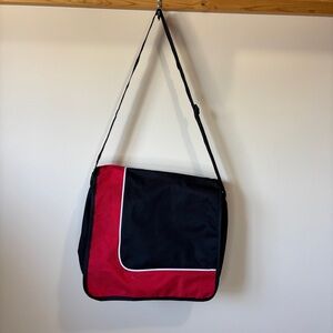 Unisex Y2K Black & Red Messenger Bag Crossbody Laptop Bag 90s